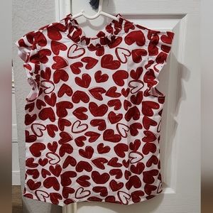 Sleeveless Ruffle Heart Top - Women Size Medium